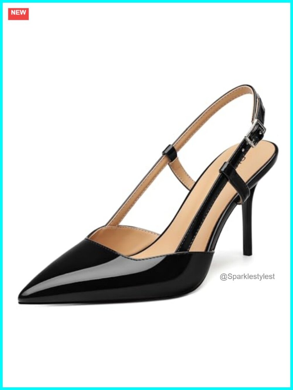 Slingback Heels Closed Pointed Toe Stiletto Pumps Work Party Prom